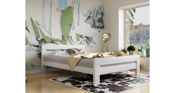 Postel KEPLER 180, masiv buk/barva bílá