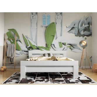 Postel KEPLER 180, masiv buk/barva bílá