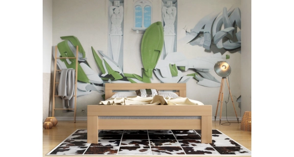 Postel KEPLER 180, masiv buk/barva buk