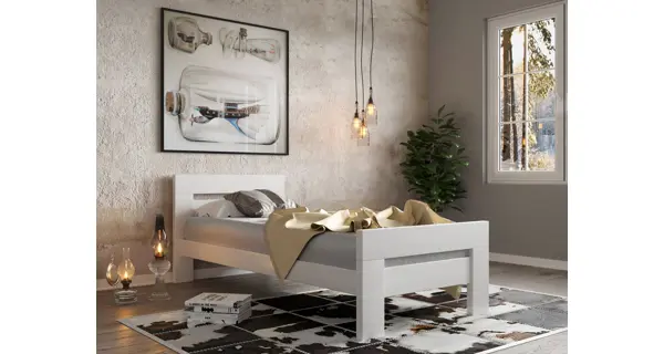 Postel KEPLER 90, masiv buk/barva bílá