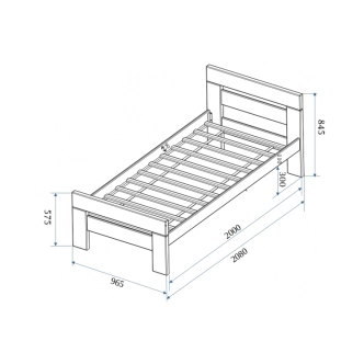 Postel KEPLER 90, masiv buk/barva buk