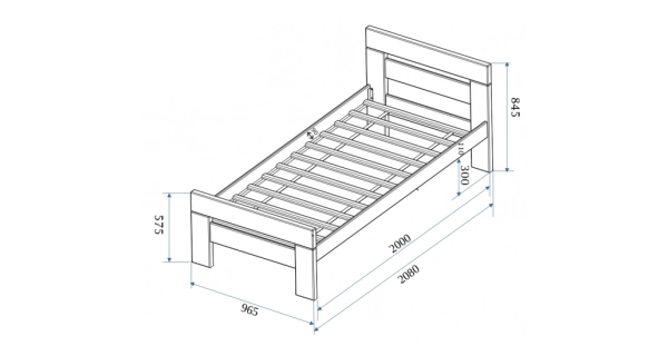 Postel KEPLER 90, masiv buk/barva buk
