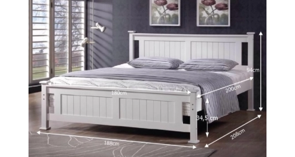 Postel LUCAS 180x200 cm + ROŠT, bílá