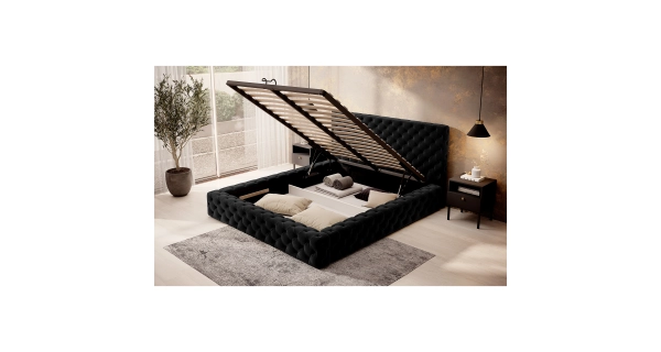 Postel MAGNY 160x200 cm, šedá látka