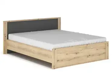 Postel MALAITA 160x200 cm, dub artisan/šedá