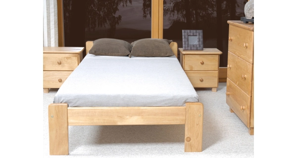 Postel MAYSON 90x200 cm s roštem, masiv borovice/moření olše