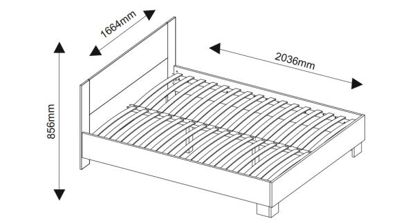 Postel NODULOSA 160x200 cm, dub april/wenge
