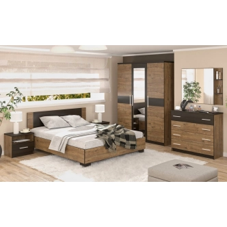 Postel NODULOSA 160x200 cm, dub april/wenge