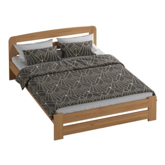 Postel OAKLEY 120x200 cm s roštem, masiv borovice/moření olše