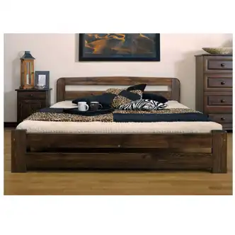 Postel OAKLEY 120x200 cm s roštem, masiv borovice/moření ořech