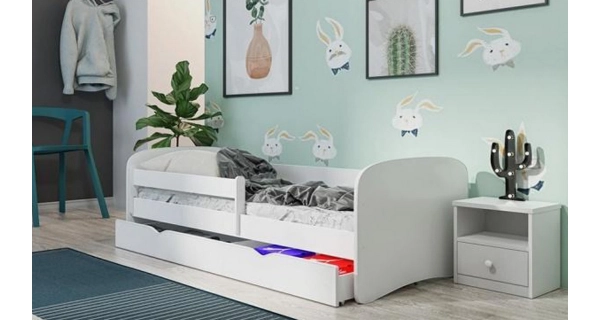 Postel OYERE 200x90 cm s úložným prostorem, bílá