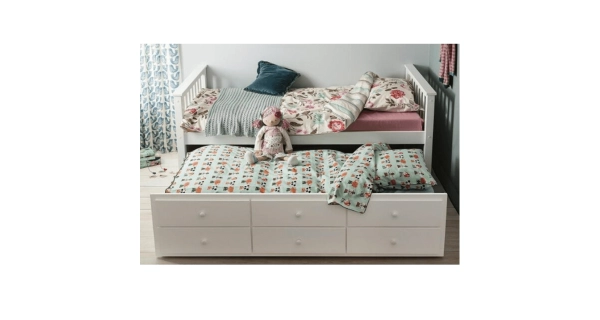 Postel s přistýlkou ALINAFE 90x200 cm, bílá