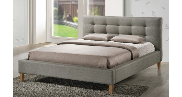 Postel s roštem DALDENA 160x200 cm, šedá