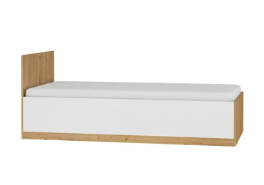 Postel s roštem GATTON 90x200 cm, dub artisan/bílý lesk