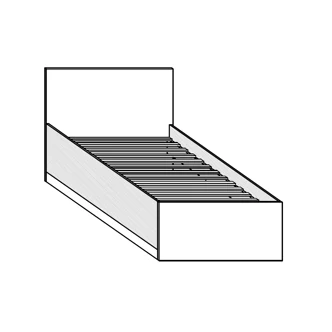 Postel s roštem GATTON 90x200 cm, dub sonoma/bílý lesk, 5 let záruka