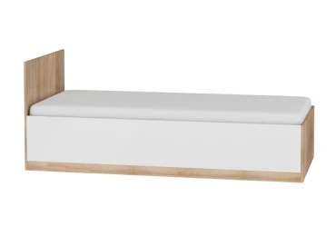 Postel s roštem GATTON 90x200 cm, dub sonoma/bílý lesk