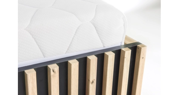 Postel s úlož. prostorem FRAGILIS 140x200 cm, dub artisan/černá