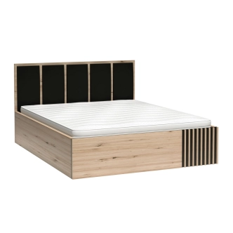 Postel s úlož. prostorem FRAGILIS 160x200 cm, dub artisan/černá