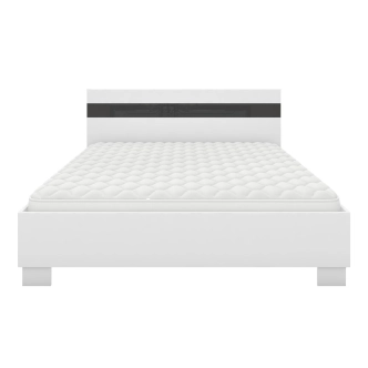 Postel SIMILIS 160x200 cm bez roštu a matrace, bílá/černý lesk