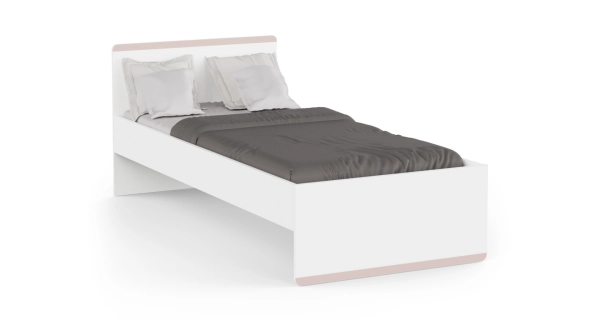 Postel SOLMEN 90x200 cm, bílá/modrá nebo meruňková