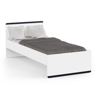 Postel SOLMEN 90x200 cm, bílá/modrá nebo meruňková