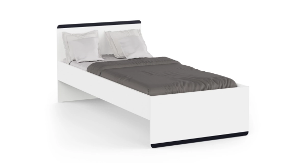 Postel SOLMEN 90x200 cm, bílá/modrá nebo meruňková