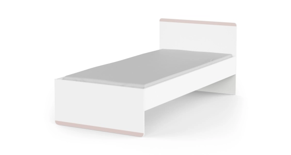 Postel SOLMEN 90x200 cm, bílá/modrá nebo meruňková