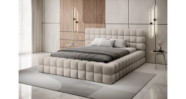 Postel SWINDER 140x200 cm, béžovošedá