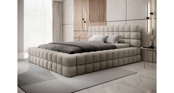 Postel SWINDER 140x200 cm, béžovošedá