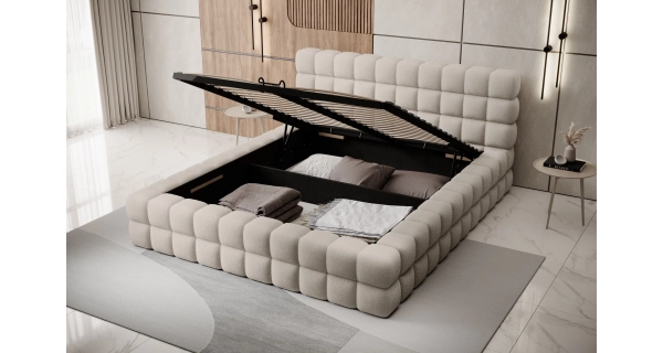 Postel SWINDER 140x200 cm, béžovošedá