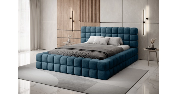 Postel SWINDER 140x200 cm, modrá