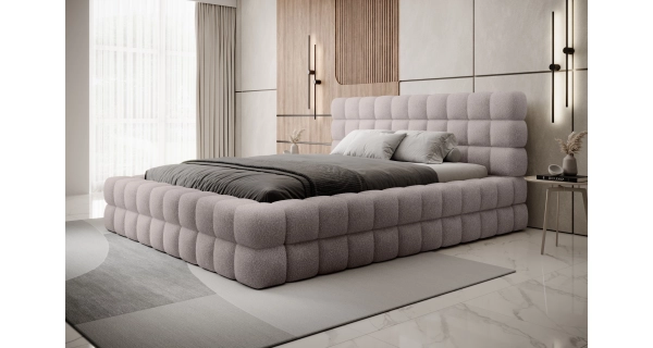 Postel SWINDER 140x200 cm, světlá šedá