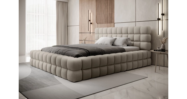 Postel SWINDER 140x200 cm, tmavá krémová