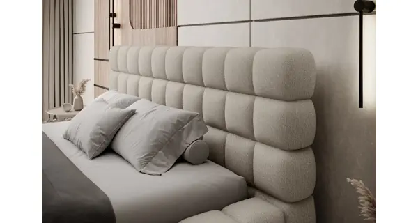 Postel SWINDER 140x200 cm, tmavá krémová