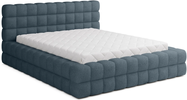 Postel SWINDER 160x200 cm, šedomodrá