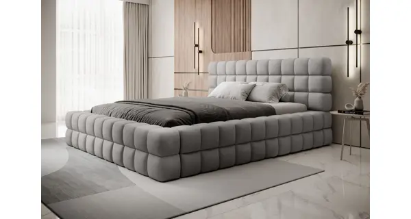 Postel SWINDER 160x200 cm, světle šedá