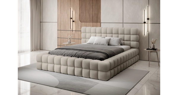 Postel SWINDER 160x200 cm, tmavá krémová