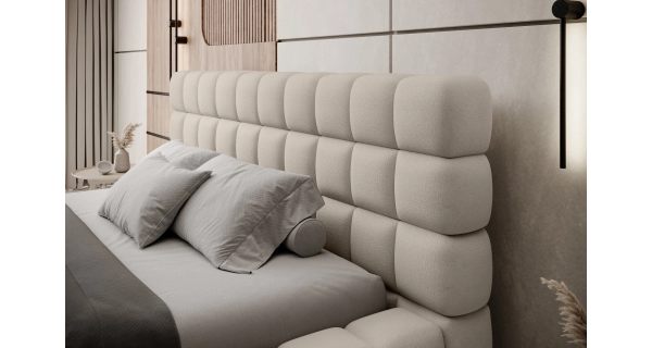 Postel SWINDER 160x200 cm, tmavší krémová