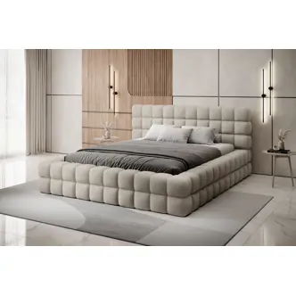 Postel SWINDER 180x200 cm, tmavá krémová