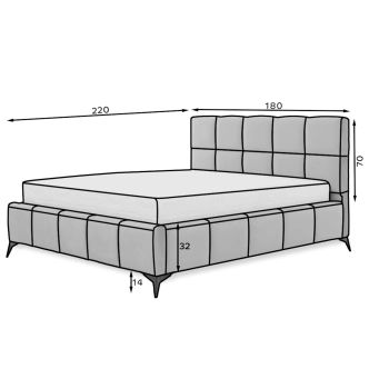 Postel TEUL 160x200 cm, zelená