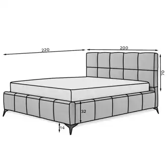 Postel TEUL 180x200 cm, zelená