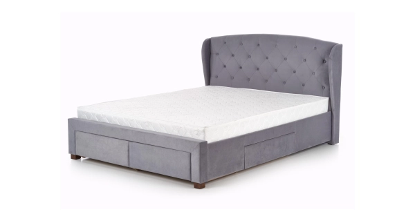 Postel TOKARA 160x200 cm, šedá