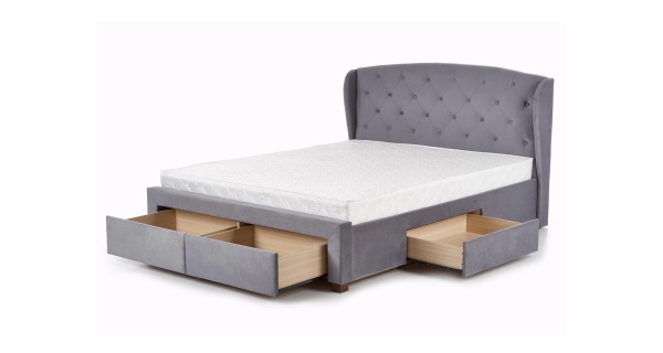 Postel TOKARA 160x200 cm, šedá