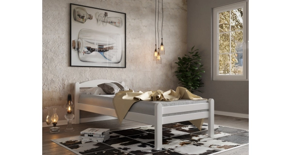 Postel TYCHO 90, masiv buk/barva bílá