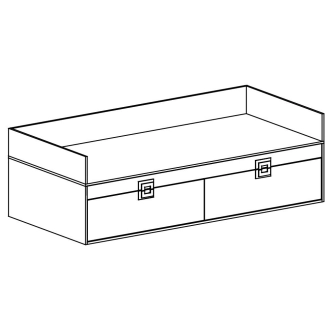 Postel UWARA 90x200 cm, dub jasný/bílá