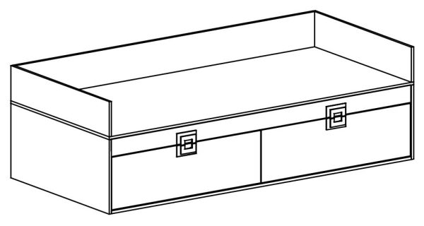 Postel UWARA 90x200 cm, dub jasný/bílá/růžová
