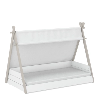 Postel VINNETOU s přístřeškem 70x140, bílá/béžová