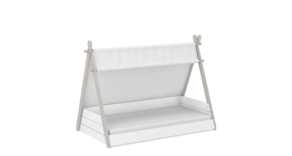 Postel VINNETOU s přístřeškem 70x140, bílá/béžová