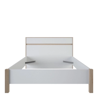 Postel WHEELER 140x190 cm, bílá mat/dub kartáčovaný