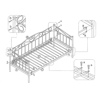 Postel YBANO 90x200 cm, černá